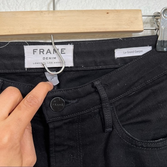 Frame- Black Le Grand Garçon Sussex Jeans Size 24 - Picture 4 of 8